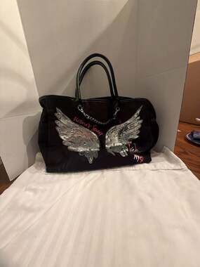 Victoria's Secret Black Sequin Angel Wings Limited Edition Tote Bag